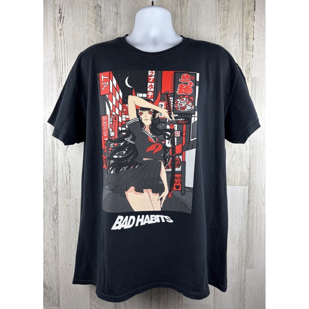 Bad Habits Anime Devil Samurai Girl T-Shirt XL (23”x30”)